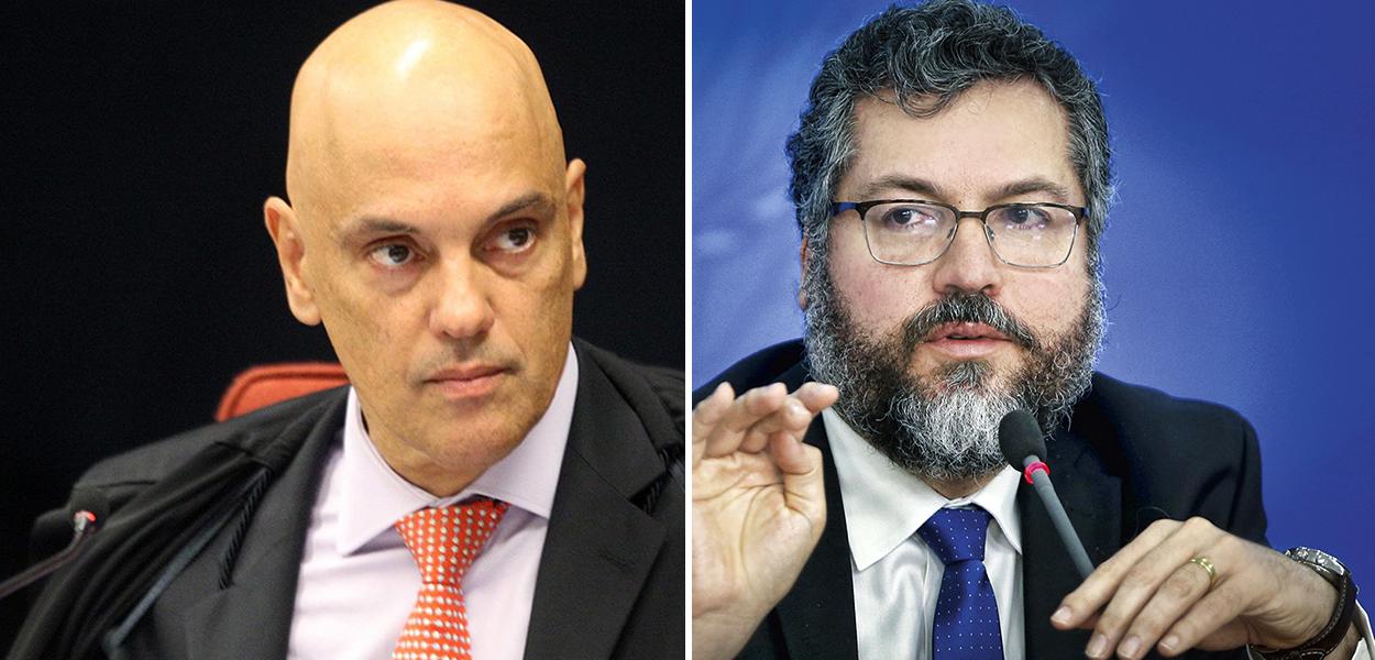 Alexandre de Moraes e Ernesto Araújo