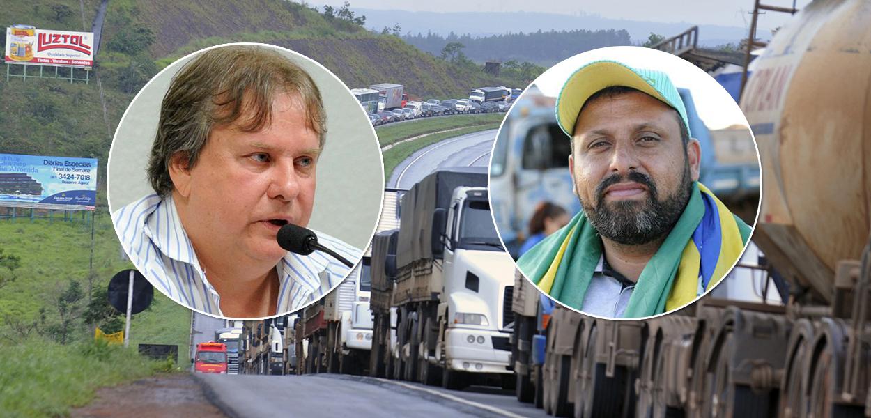 Carlos Alberto Litti (à esq.) e Wallace Landim, presidentes de entidades ligadas aos caminhoneiros