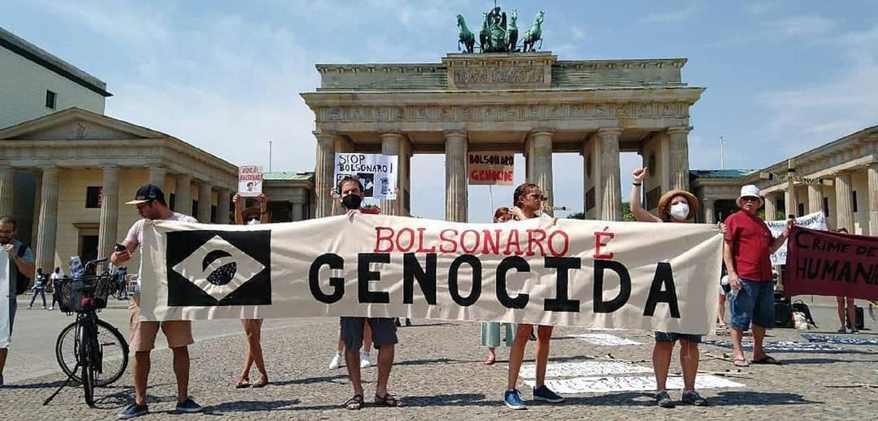Manifestantes em Berlim