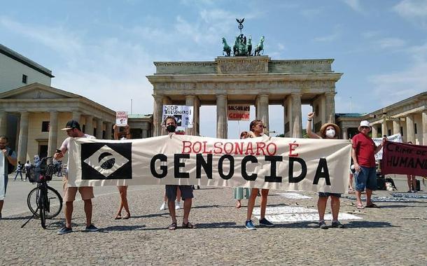 Manifestantes em Berlim