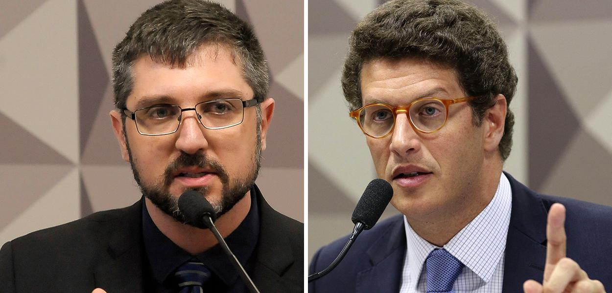Delegado da Polícia Federal Franco Perazzoni e o ministro do Meio Ambiente, Ricardo Salles