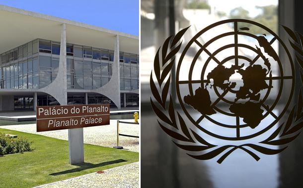 Planalto e o símbolo da ONU