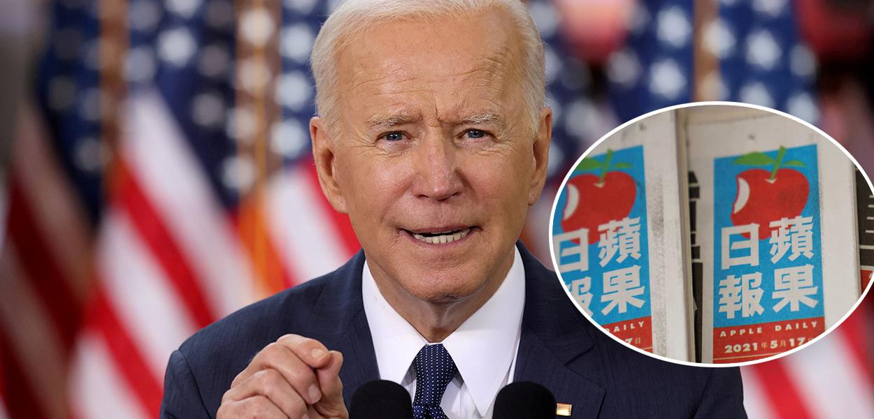 Joe Biden e o jornal de Hong Kong, "Apple  Dailly"