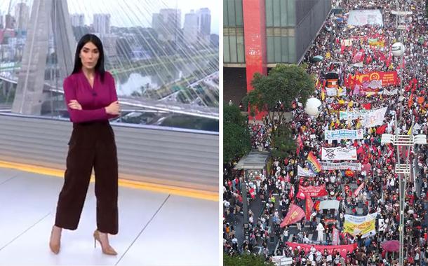 Michelle Barros e manifestação: já não dá para segurar o grito. Foto: reprodução