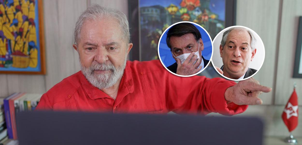 Ex-presidente Lula, Jair Bolsonaro e Ciro Gomes