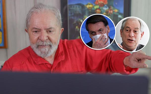 Ex-presidente Lula, Jair Bolsonaro e Ciro Gomes