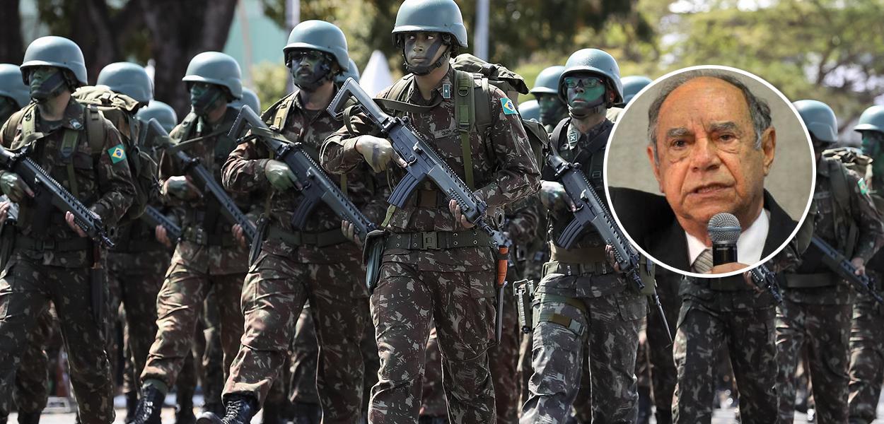 Militares e o ex-coronel Carlos Alberto Brilhante Ustra