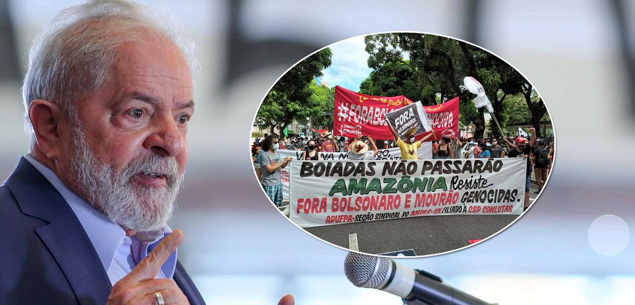 Ex-presidente Lula e manifestação contra Jair Bolsonaro