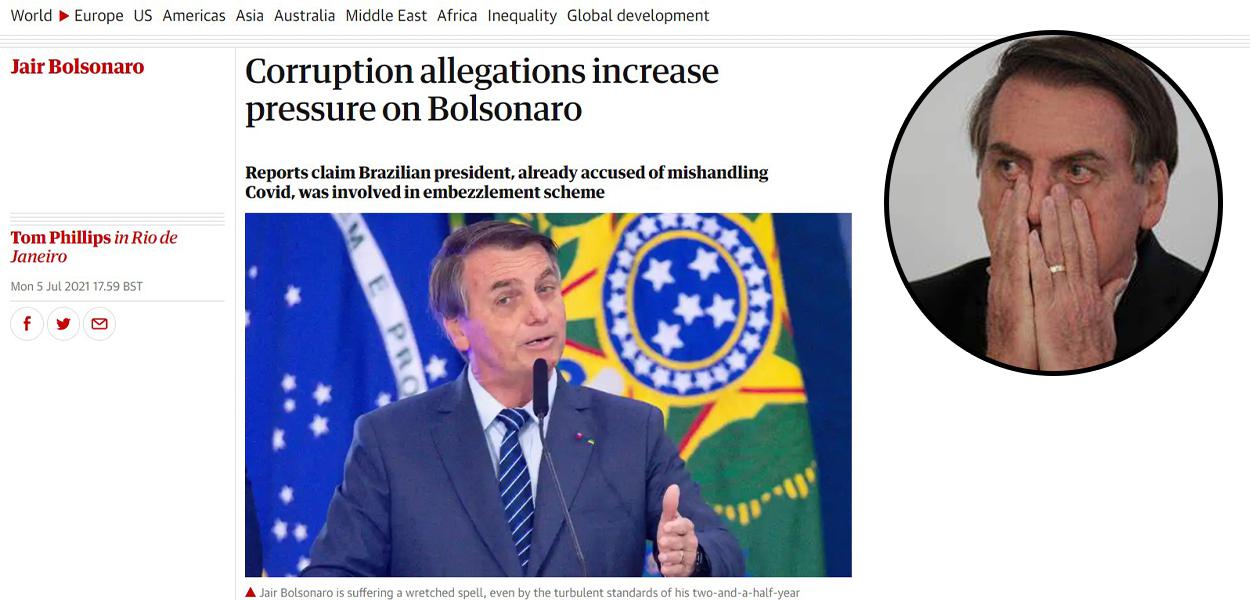 Escândalo de Jair Bolsonaro ganha destaque no Guardian