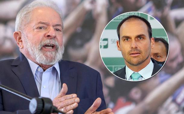 Ex-presidente Luiz Inácio Lula da Silva e o deputado federal Eduardo Bolsonaro