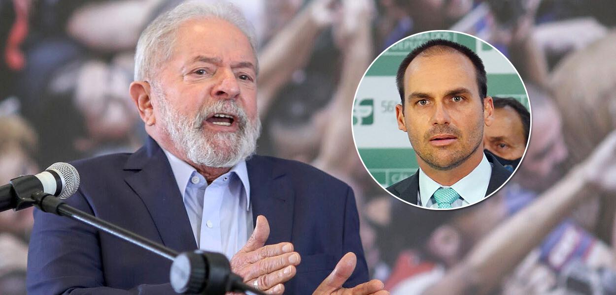 Ex-presidente Luiz Inácio Lula da Silva e o deputado federal Eduardo Bolsonaro