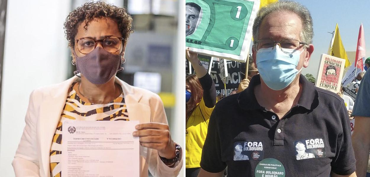 Vereadora de Niterói Verônica Lima (PT) e o parlamentar Eduardo Gomes (Psol)