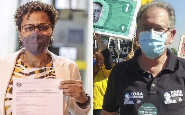 Vereadora de Niterói Verônica Lima (PT) e o parlamentar Eduardo Gomes (Psol)