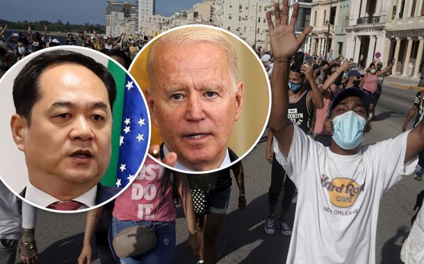 Yang Wanming, Joe Biden e protesto em Cuba