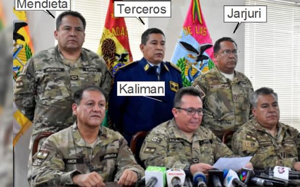 A cúpula militar que pediu a renúncia de Evo Morales no dia 10 de novembro de 2019