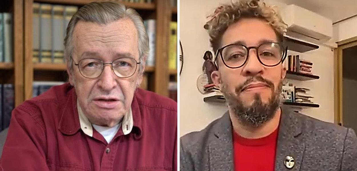 Escritor Olavo de Carvalho e Jean Wyllys