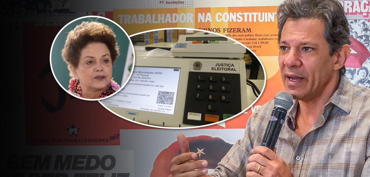 Dilma Rousseff, urna eletrônica e Fernando Haddad