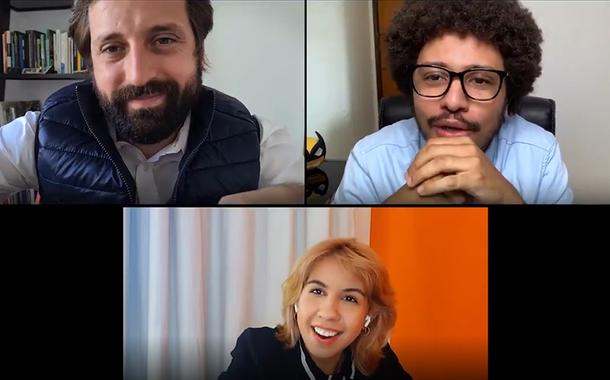 Humoristas Gregório Duvivier (em cima, à esq.), Ademara Barros e João Pimenta