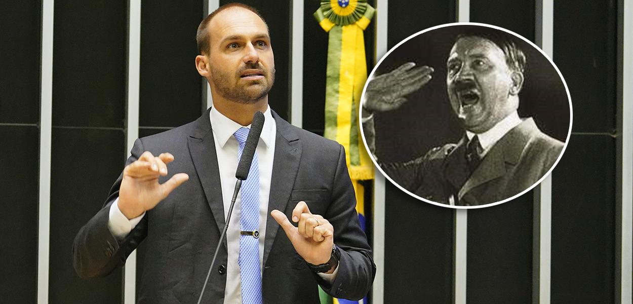 Deputado federal Eduardo Bolsonaro e Adolf Hitler