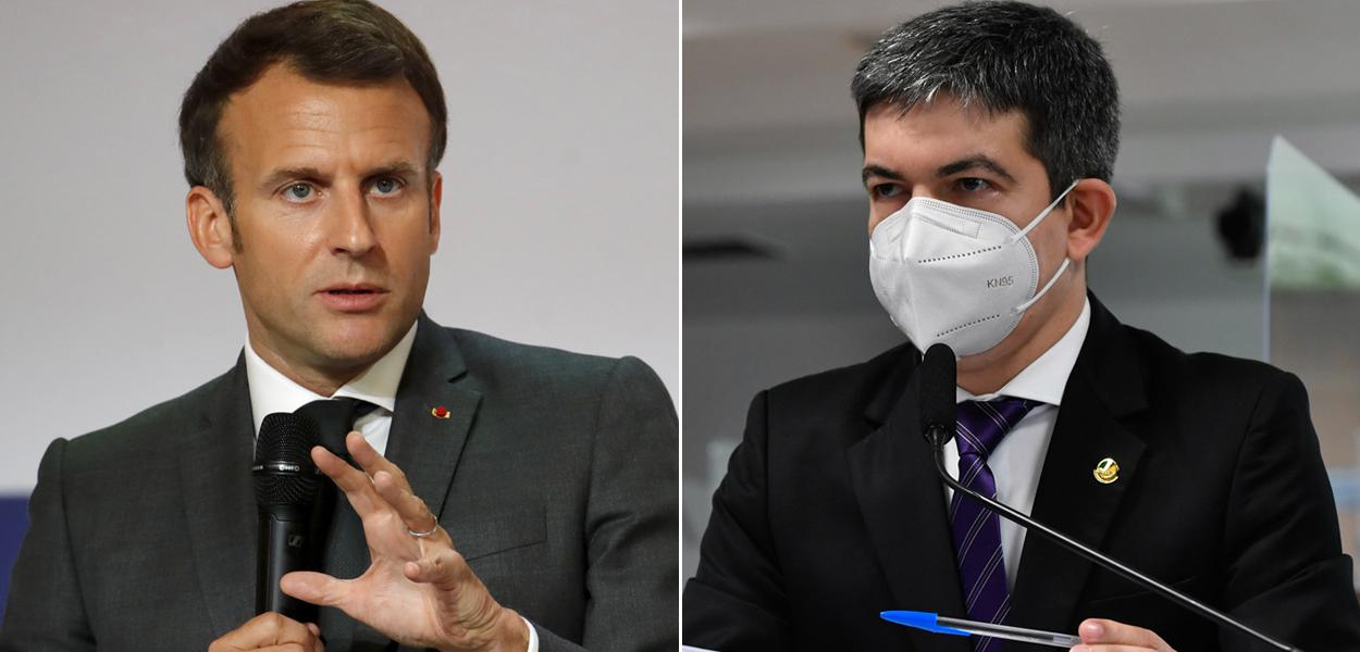 Emmanuel Macron e Randolfe Rodrigues