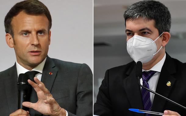 Emmanuel Macron e Randolfe Rodrigues