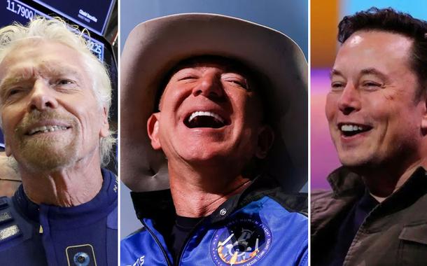 Richard Branson, Jeff Bezos e Elon Musk