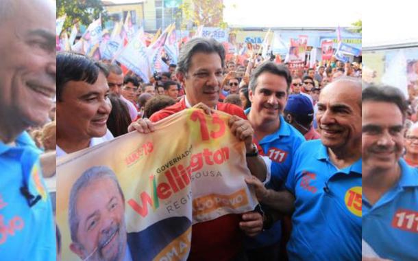 Wellington Dias, Fernando Haddad e Ciro Nogueira em 2018