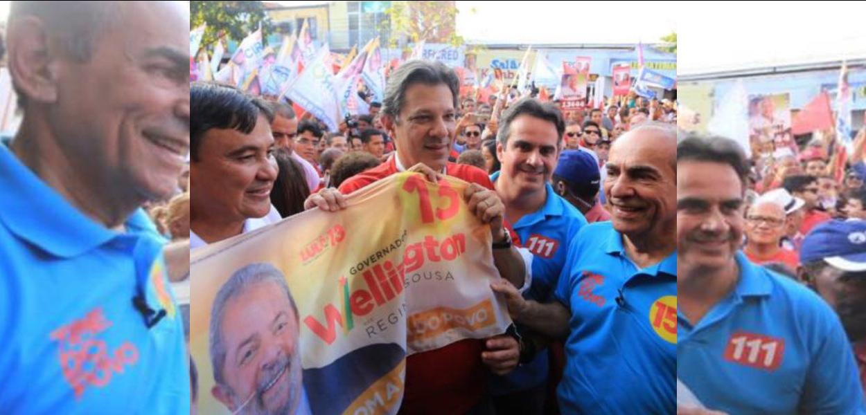 Wellington Dias, Fernando Haddad e Ciro Nogueira em 2018