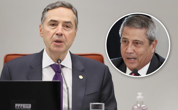 Presidente do TSE, Luis Roberto Barroso, e o ministro da Defesa, Braga Netto