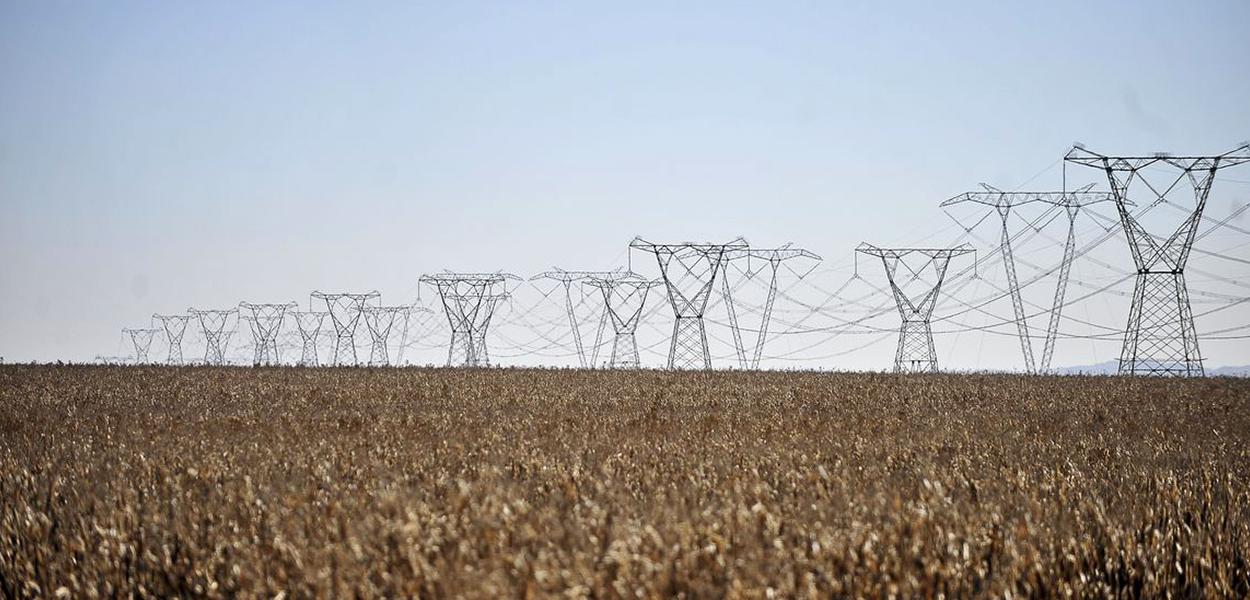 Linhas de transmissão de energia elétrica.