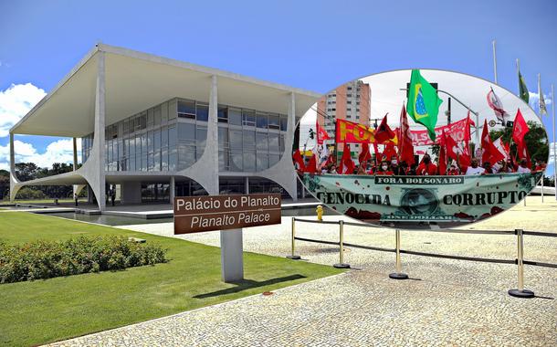 Palácio do Planalto e um ato contra Jair Bolsonaro