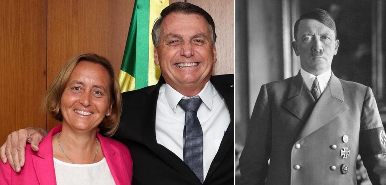 Deputada alemã Beatrix von Storch, do partido “Alternative für Deutschland”, Jair Bolsonaro e Hitler