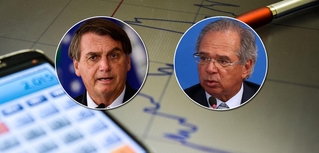 Jair Bolsonaro e o ministro da Economia, Paulo Guedes
