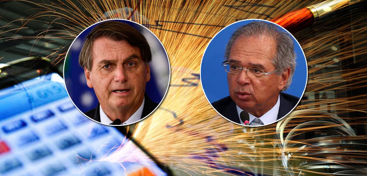 Jair Bolsonaro e o ministro da Economia, Paulo Guedes