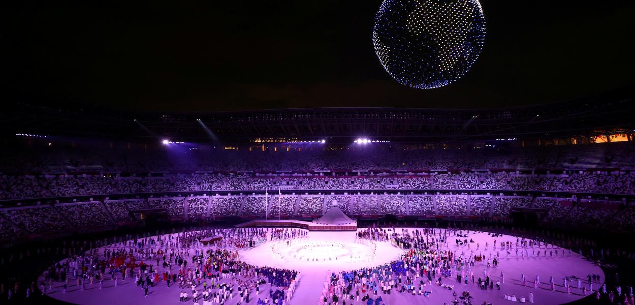 Estádio Olímpico de Tóquio durante cerimônia de abertura da Olimpíada
23/07/2021 REUTERS/Marko Djurica