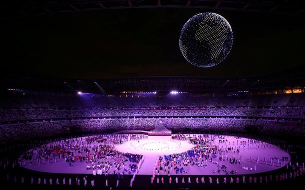 Estádio Olímpico de Tóquio durante cerimônia de abertura da Olimpíada
23/07/2021 REUTERS/Marko Djurica