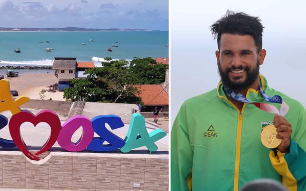 Cidade de Baía Formosa (RN) e o surfista Ìtalo Ferreira, natural do município