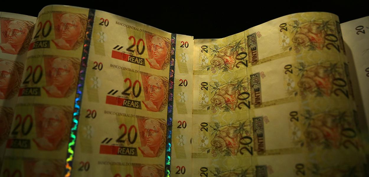 Cédulas de 20 reais