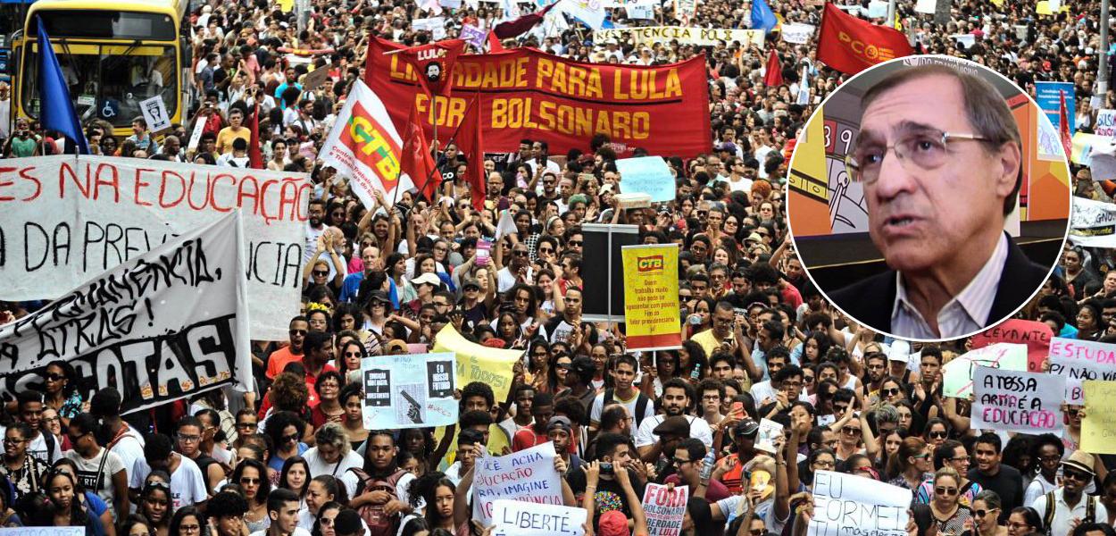 Ato pelo Fora Bolsonaro e o jornalista Carlos Alberto Sardenberg