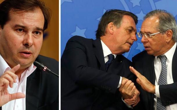 Rodrigo Maia, Paulo Guedes e Jair Bolsonaro