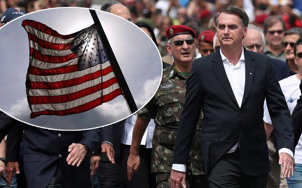 Bandeira dos Estados Unidos, Bolsonaro e militares