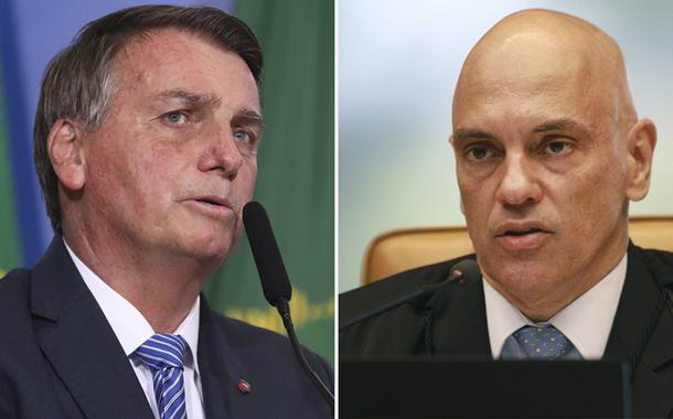 Jair Bolsonaro e o ministro Alexandre de Moraes