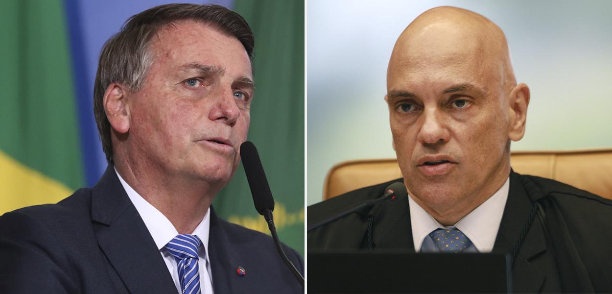 Jair Bolsonaro e o ministro Alexandre de Moraes