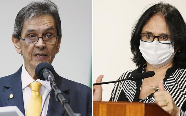 Ex-deputado Roberto Jefferson e a ministra Damares Alves