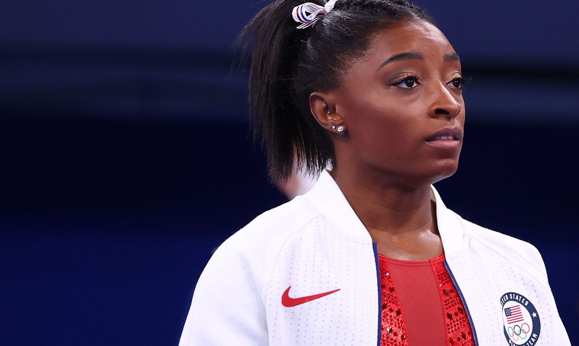 Ginasta olímpica Simone Biles nos Jogos de Tóquio-2020