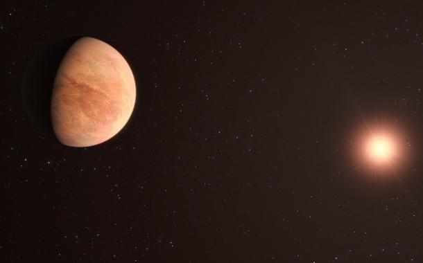 Concepção artística do planeta L 98-59b, com apenas 40% da massa da Terra