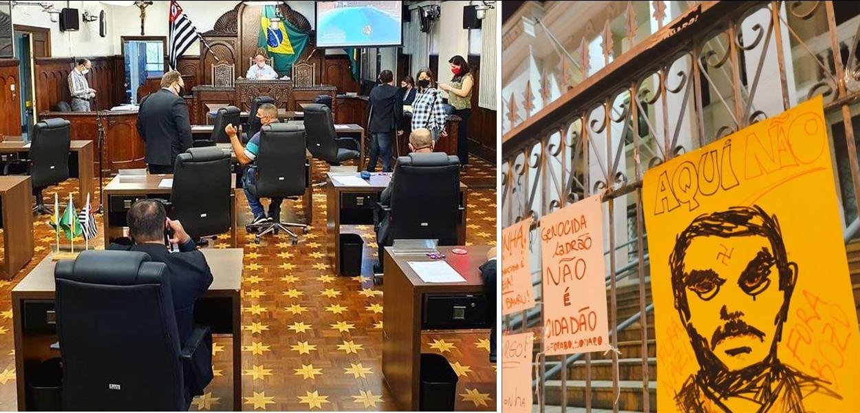 Câmara Municipal de Bauru e protesto