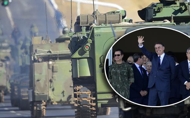 Jair Bolsonaro acompanha desfile de tanques em Brasília