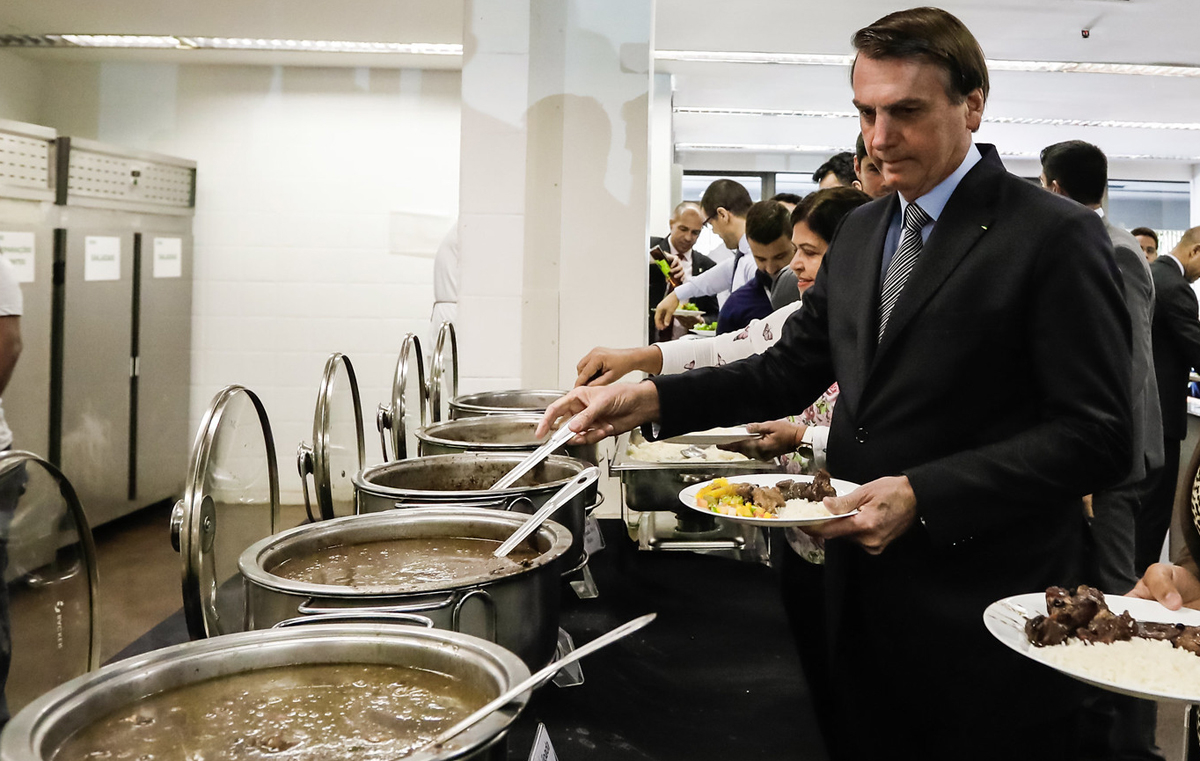 Jair Bolsonaro durante almoço no Restaurante Serviço - Sesi Presidência da República