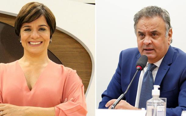 Vera Magalhães e Aécio Neves